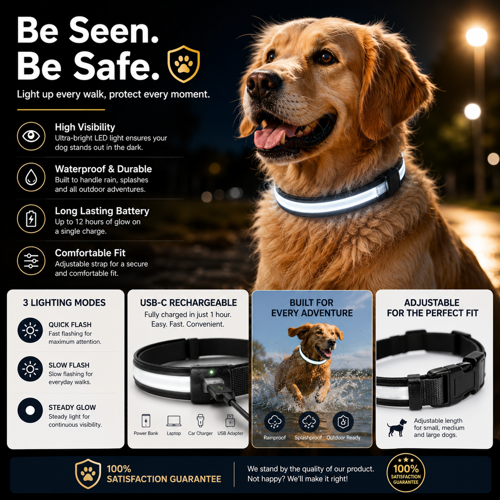 Waterproof LED Dog Collar