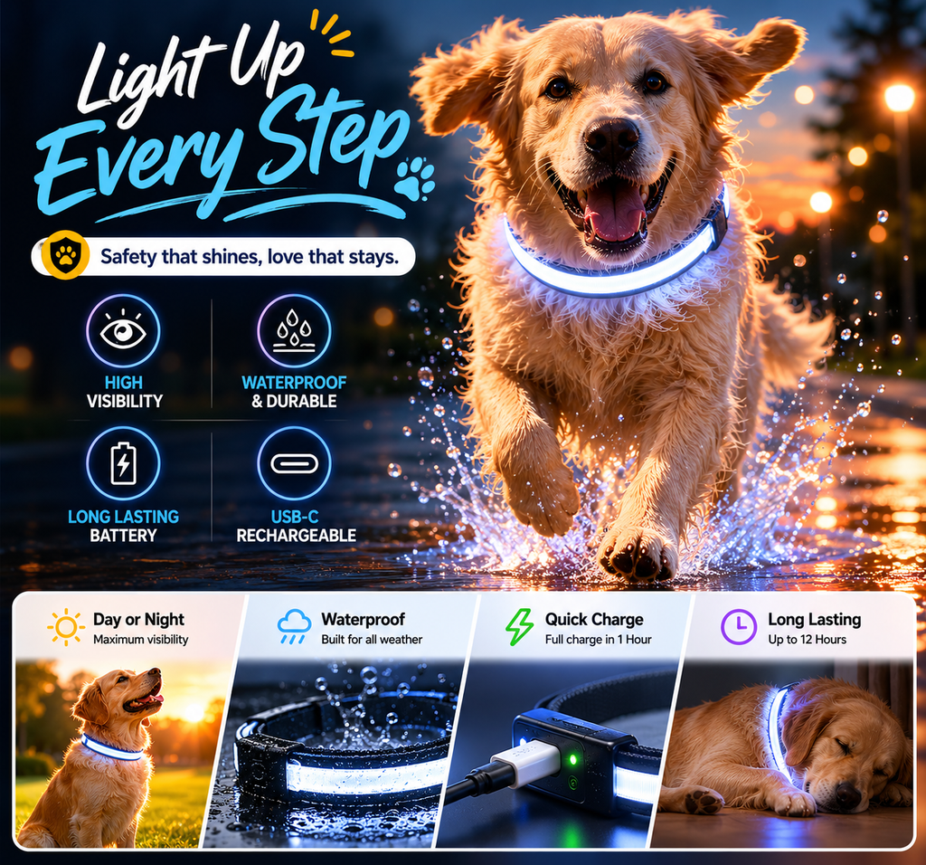 Waterproof LED Dog Collar